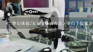 梦幻诛仙2五开求赚钱方法、求白手起家方法、