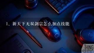 新天下无双剑宗怎么加点技能