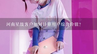 河南星级客户如何计算用户综合价值？