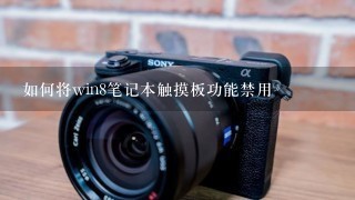 如何将win8笔记本触摸板功能禁用