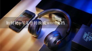 如何把pdf文件转换成word文档